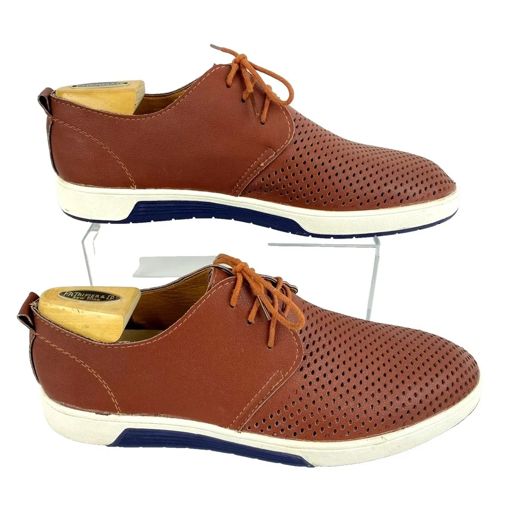 Merkmak Casual Oxford Shoes Men's 10 M Chestnut Brown Sneakers Comfort Loafers